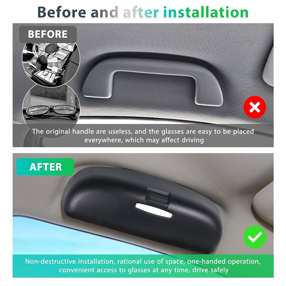 GAFAT Porta Occhiali Per Ford Focus MK4 2018-2025 - Organizer Da Tetto, Nero