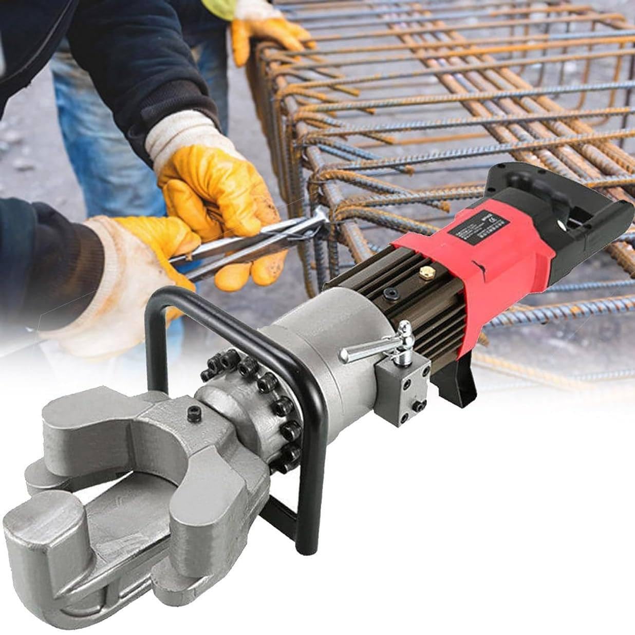 YXYLJOZ Hand Held Electric Hydraulic Rebar Bender, 4-22mm Hand Held Steel Bending Machine, Electric Hydraulic with 0-90° Bending Angle