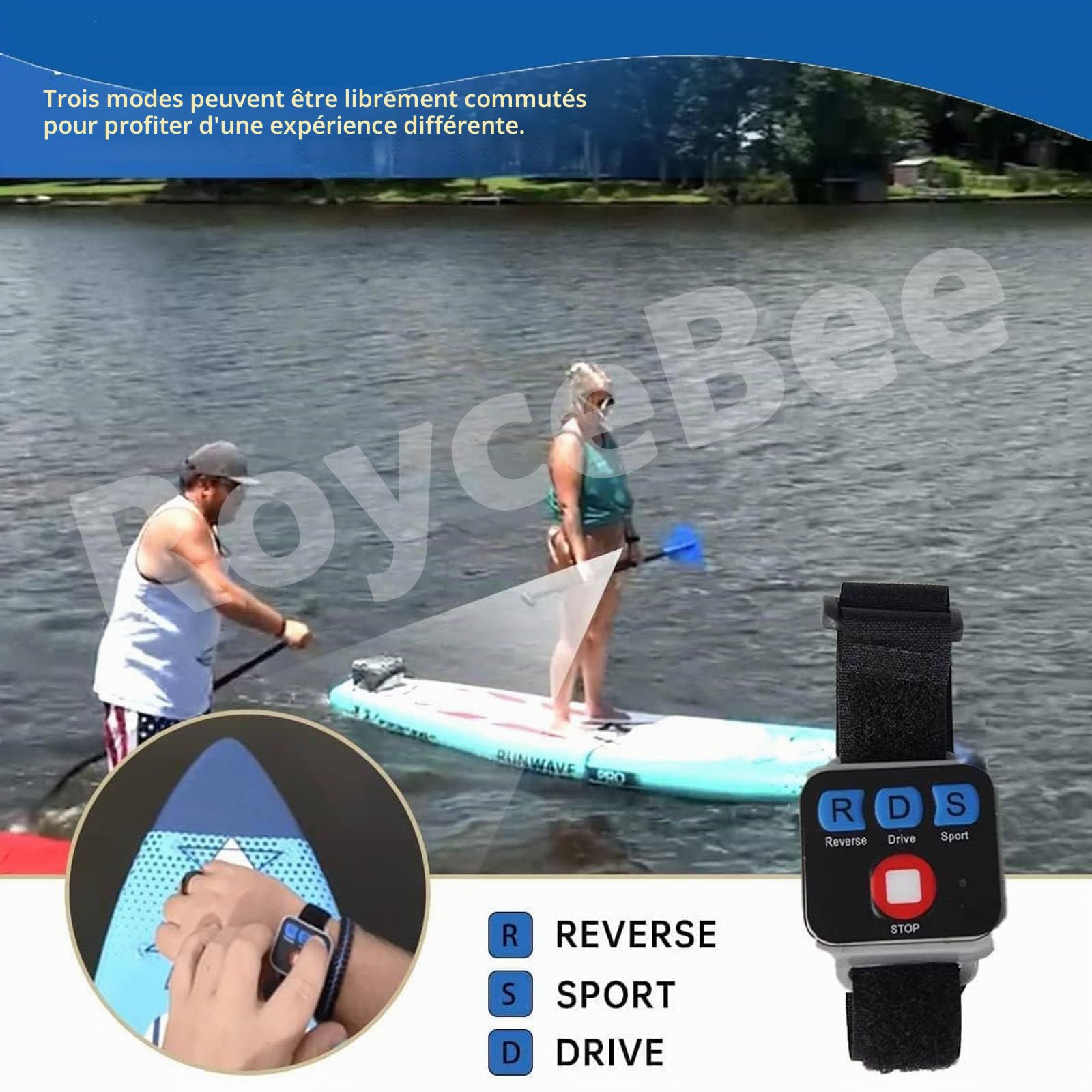 Aileron éLectrique pour Planche de Surf, Planche de Stand Up Paddle à Vitesse RéGlable, Propulseur sous-Marin, Aileron à Moteur de PousséE avec TéLéCommande