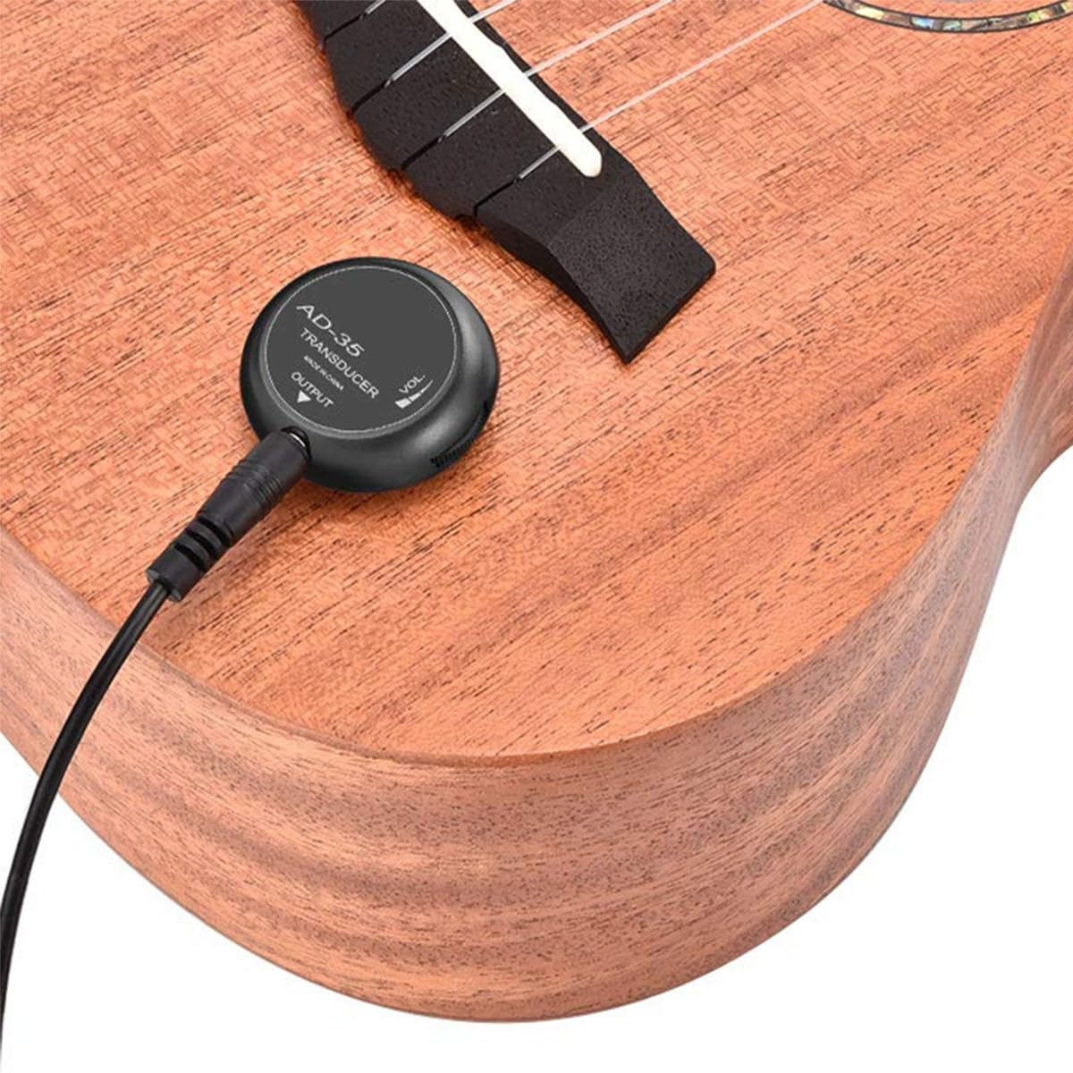 Sensor de micrófono de Contacto piezoeléctrico - Mini Pastilla autoadhesiva con Conector de 6,35 mm para Guitarra acústica, violín, Banjo, mandolina y Sensor de vibración Hi-Fi.
