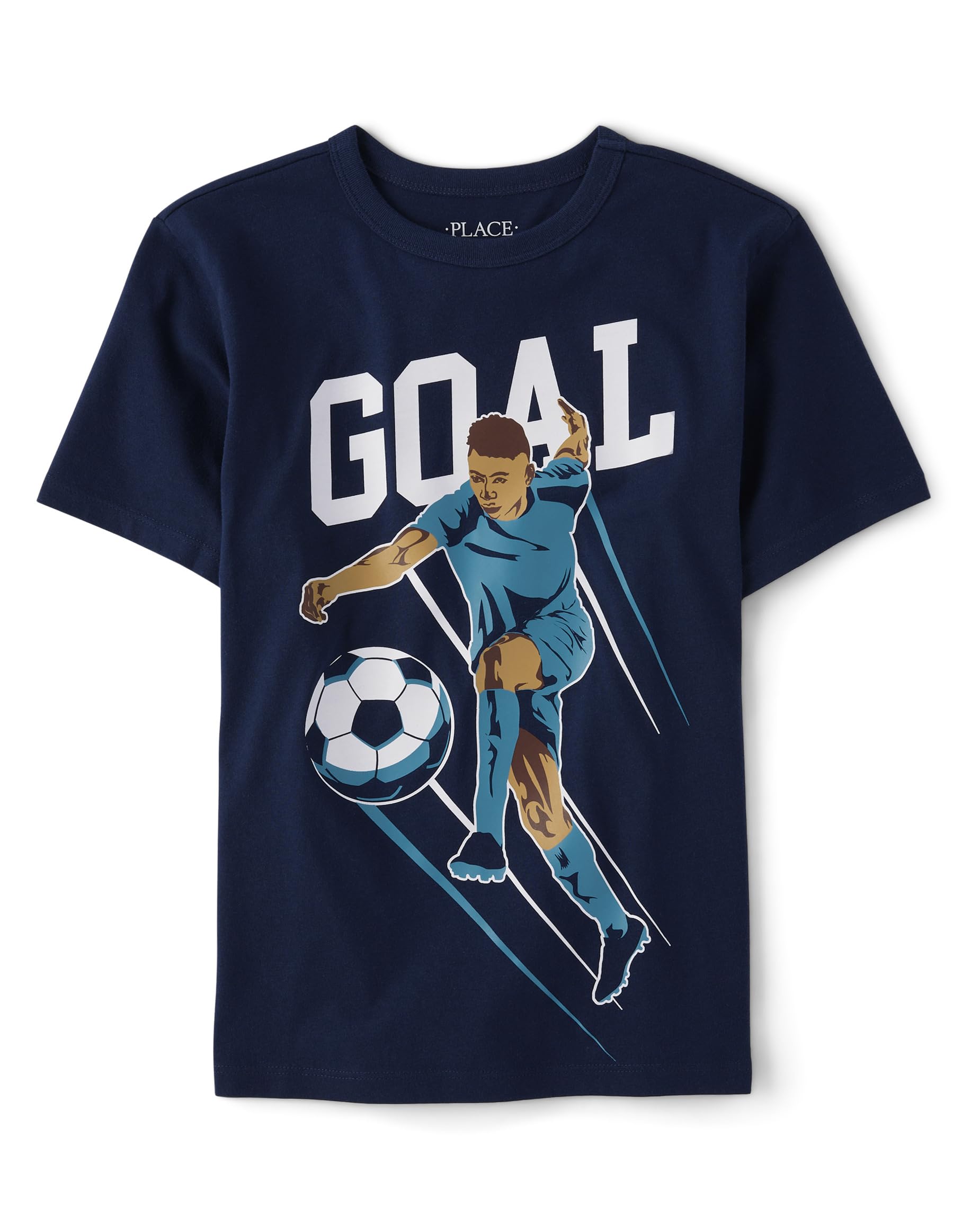 The Children's PlaceBoys' Short Sleeve Sports Graphic T-Shirt, Soccer Goal, XX-Large