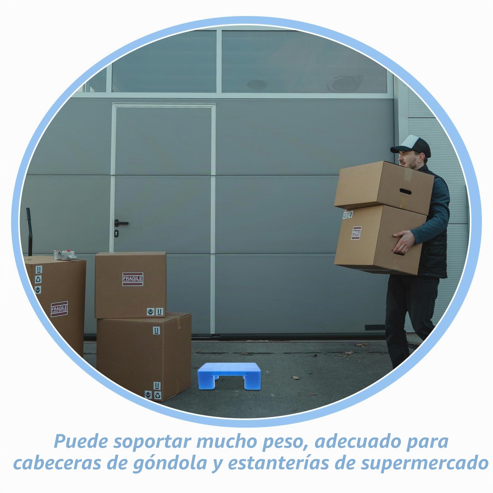 WOONEKY Palet Pequeño de Plástico Abs para Sótano y Supermercado, Plataforma de Contención de Derrames, Fácil Instalación y Ventilación