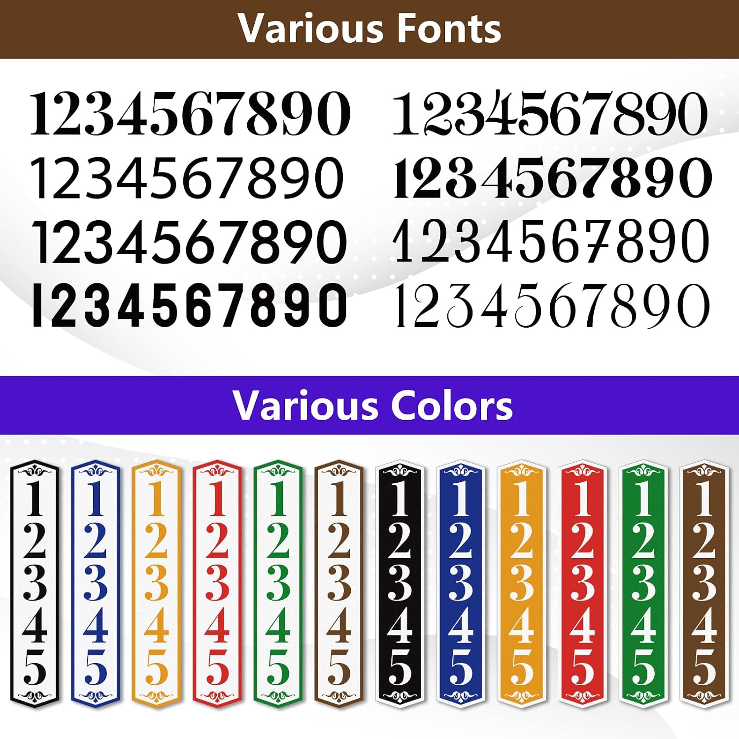 Double Sided House Address Signs, Mailbox Post Signs, Modern House Numbers, Mailbox Numbers for Outside, Custom Metal Address Plaque, Optional Reflective (S01)