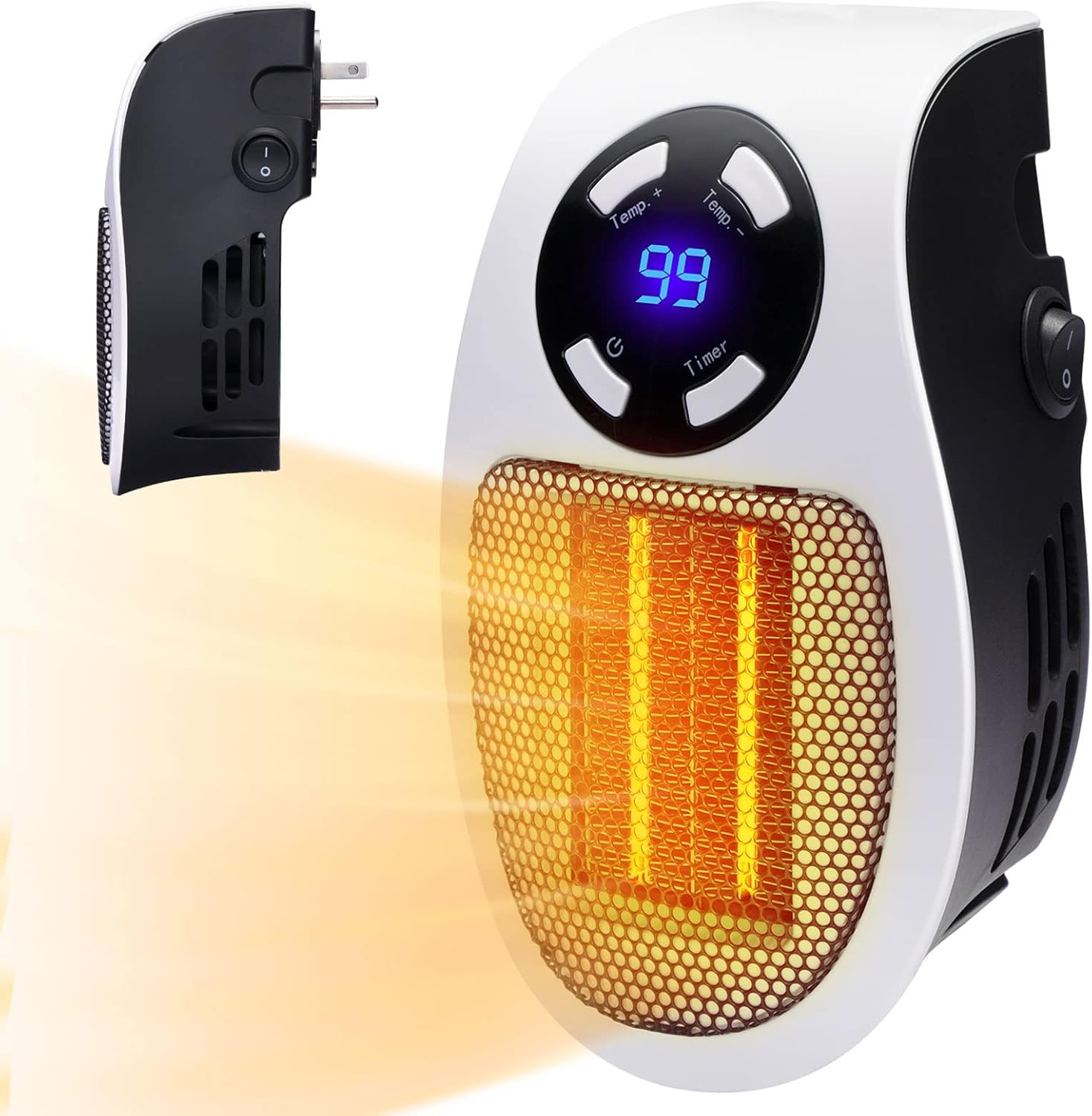 350W Space Heater, Programmable Wall Outlet Space Heater As Seen on TV