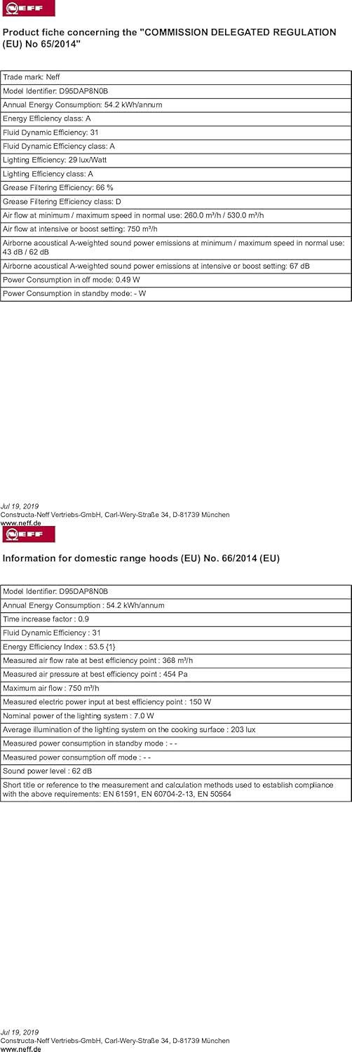 Neff D95DAP8N0B 90cm Wide Touch Control Downdraft Extractor Black