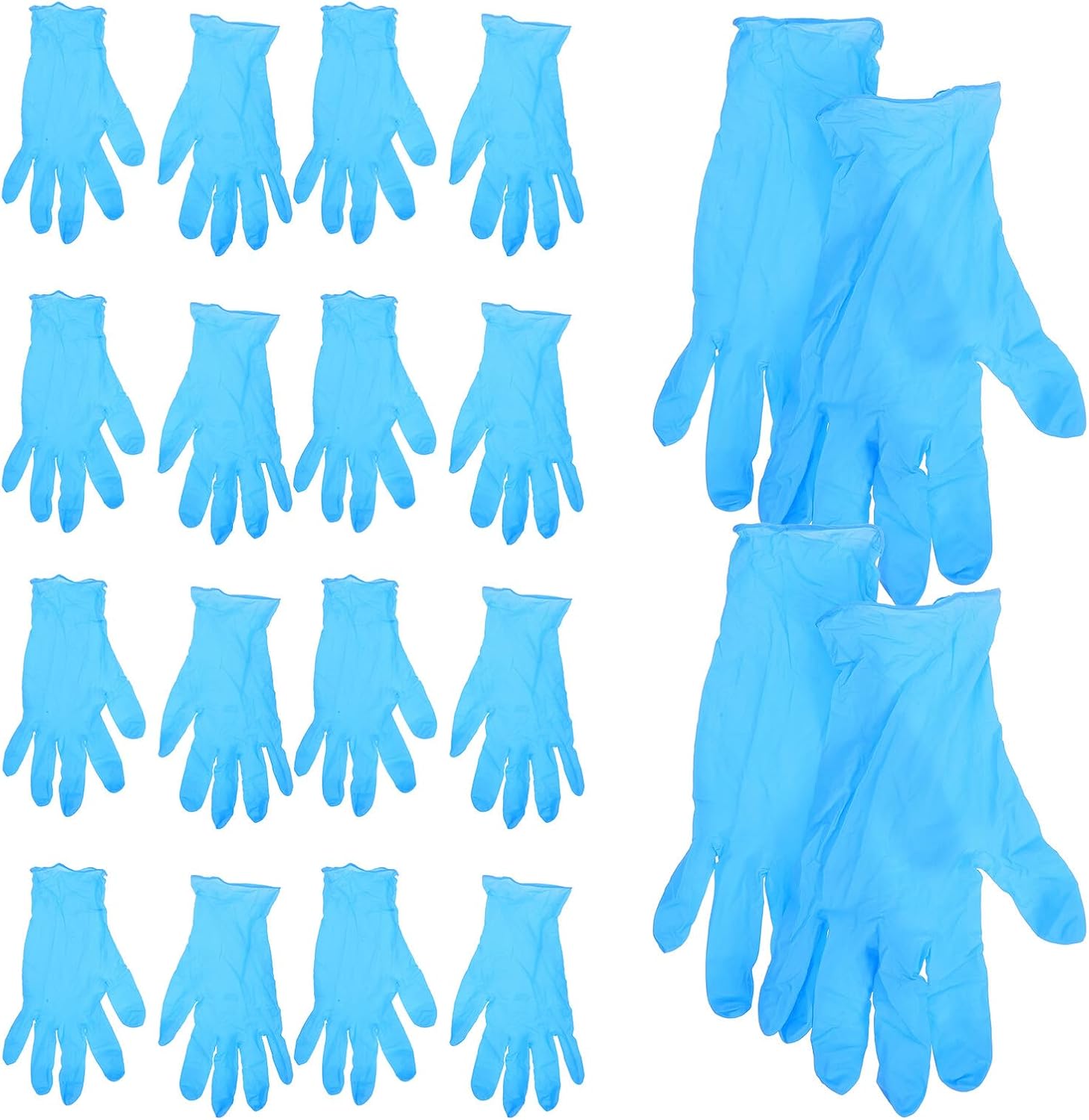 Blue Rubber Gloves 100pcs Heavy Duty Waterproof Kitchen Gloves for Cooking and Cleaning Food-grade Material Medium Size Oil-resistant Disposable for Household Use