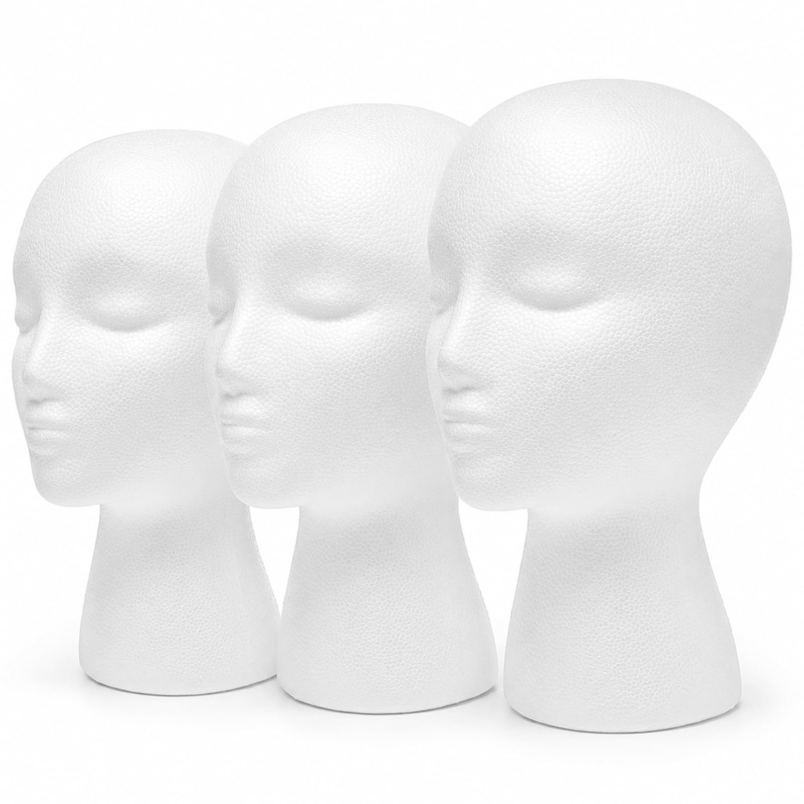 Foraineam Foam Female Mannequin Wig Heads with Holder Hole