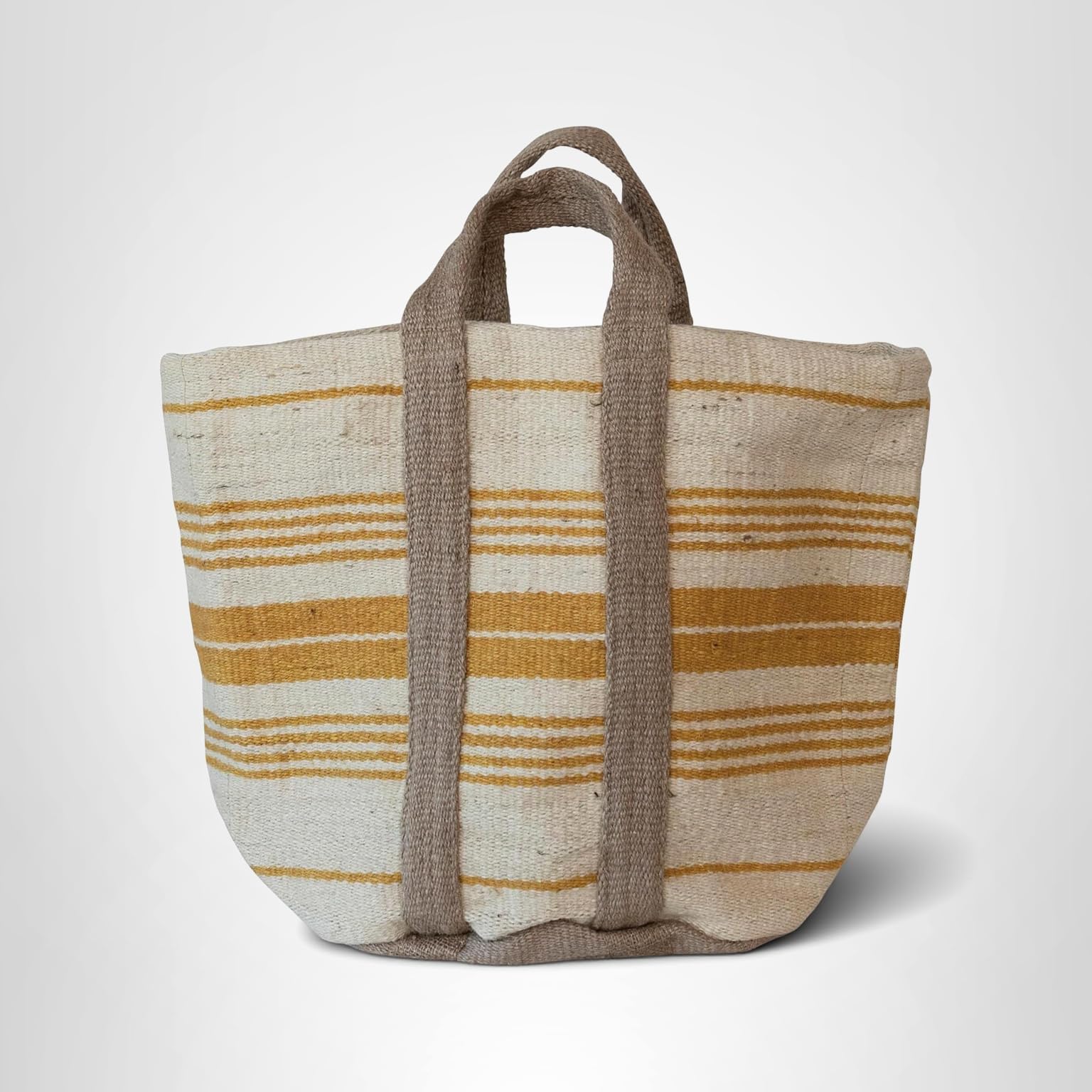 Amazon.com: Creative Co-Op Jute and Cotton Tote Bag with Stripes