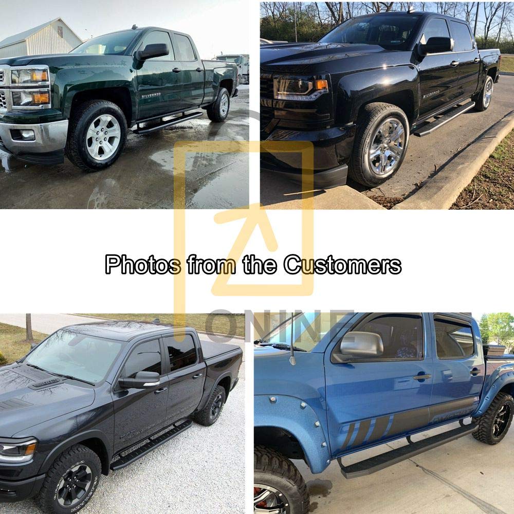 ONINE 6 Inch Black Running Boards Custom Fit 20192022 Chevy Silverado