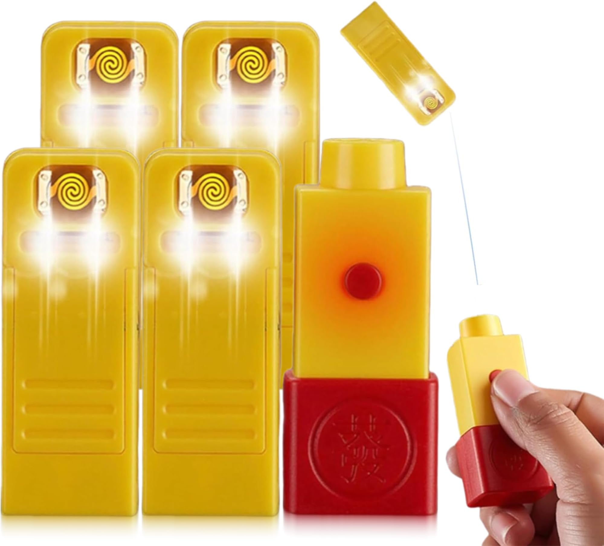USB Charging Remote Control Lgnition Lighter with Lights, 10M Effective Distance, Flameless Ignition, Electric Lighter for Candle, Camping, Survival, Kitchen (4 Lighters + 1 Remote Control)