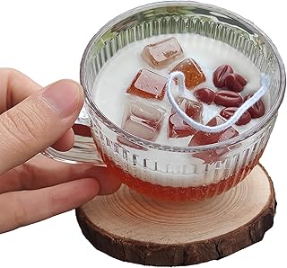 Artistic Scented Candle for Coffee Lovers, ICE Latte Cup Design. Enjoy a Relaxing ambiance Even When IT Isn't lit * Best Used with Candle Lamps*(Medium, Latte Coffee)