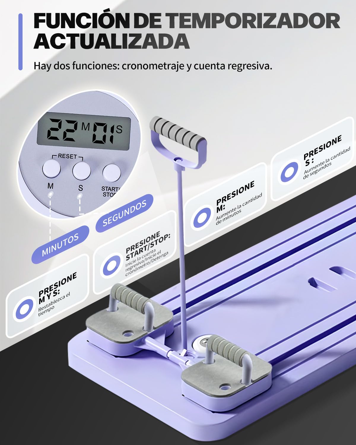 Pilates Board, Tabla de Pilates Multifuncional con Conteo Inteligente y Asas Intercambiables, Ángulo para un Entrenamiento Preciso de Grupos Musculares, Pilates Reformer Set