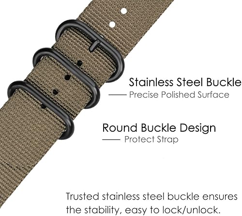 Miniatura 4 de FINTIE Correa compatible con Garmin Vivoactive 563, VenuSqSq 22 Plus, Forerunner 16555645245 Music, correa de repuesto de nailon suave de 0.787