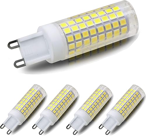 Bombilla LED G9, bombilla LED G9 de 8 W regulable, base bi pin (base LED G9), luz diurna 6000k, lámpara de cristal equivalente a 100 W, lámpara de