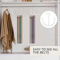 Vista 4 de ZEDODIER Perchas para cinturón, paquete de 2 organizadores de accesorios de armario plateados, organizador de armario para cinturón, corbatas