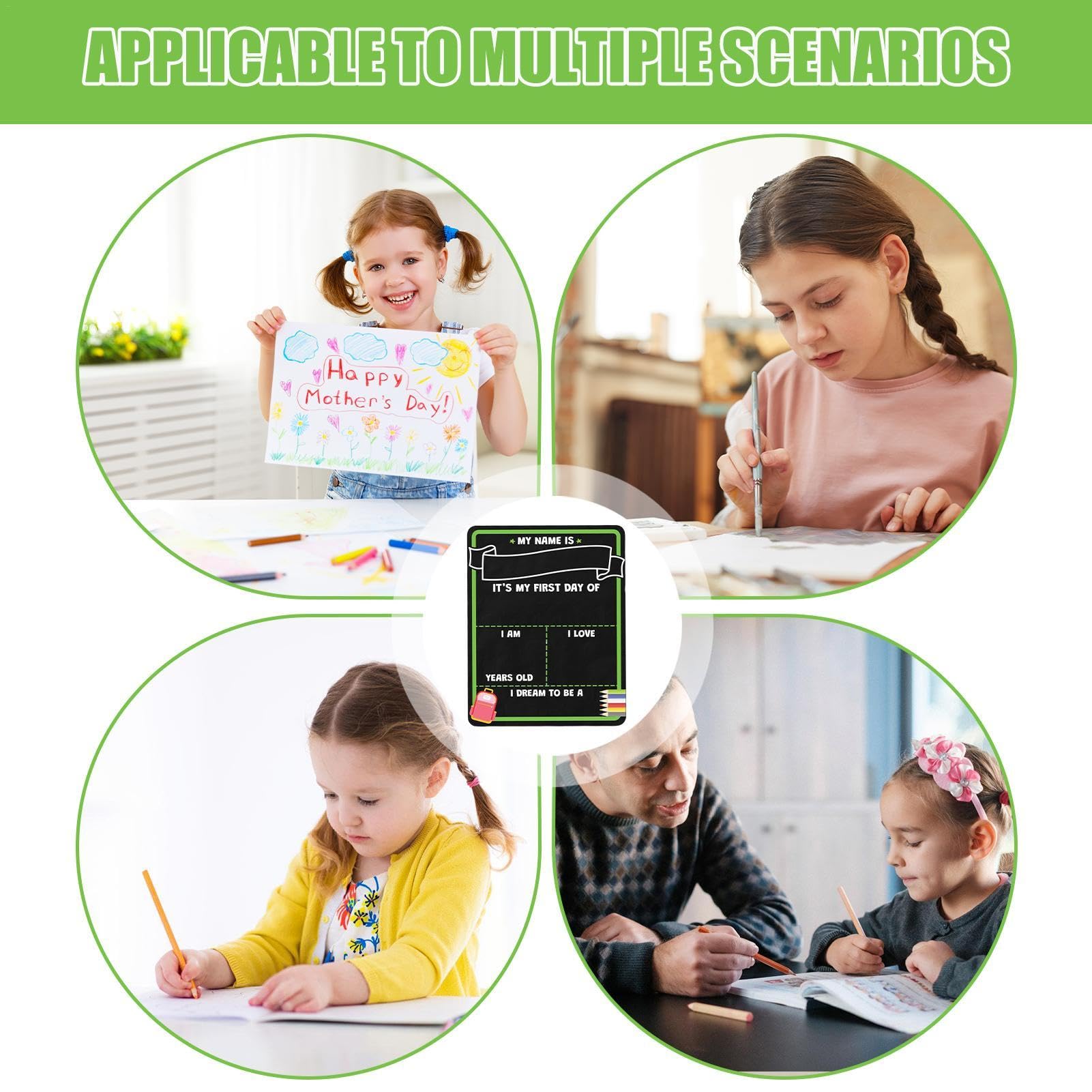 Panneau Scolaire Double Face En Bois, Signe Du Premier Jour De La Maternelle, Accessoire Photo, Affiches éducatives, Affiches Mathématiques Réutilisables / Panneaux De Présentation