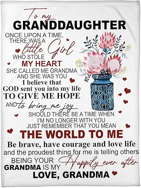 zoke Blanket Love, Gifts Blankets, to My Granddaughter Throw Blankets with Blankets Bed Throws Gift for Baby Kid Family Friend Anniversary (40" X 50")