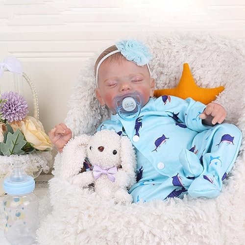 Miniatura 5 de KSBD Muñecas realistas de bebé recién nacido, 18 pulgadas, muñeca de bebé recién nacido, muñecas de niño durmiendo de la vida real con cuerpo de