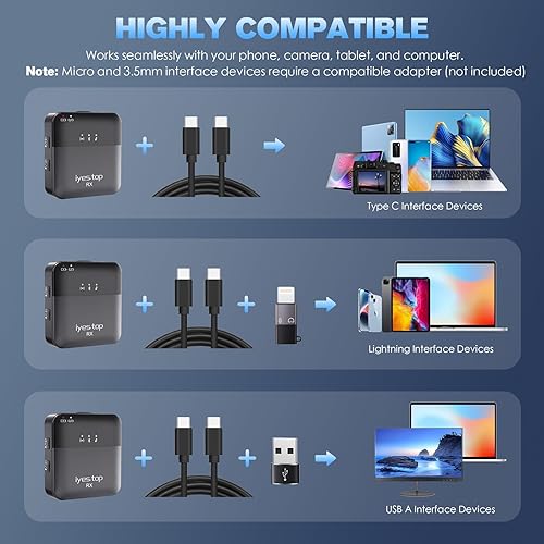 Miniatura 4 de Micrófono Lavalier inalámbrico con monitoreo en tiempo realaudiencia, acoplamiento de audio, acompañamiento, reverberación, silencio, cancelación de