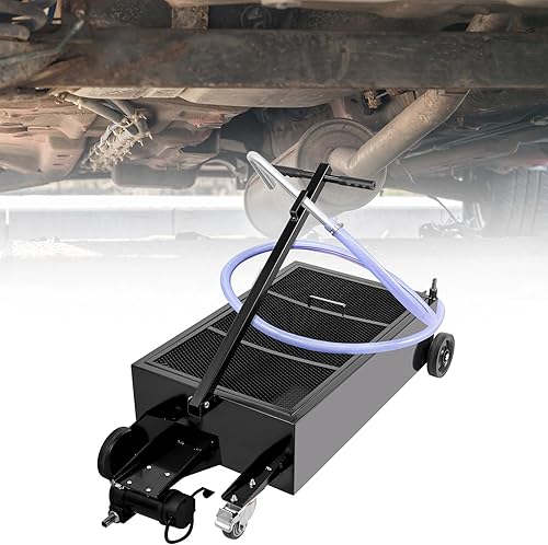 Miniatura 26 de VEVOR Bandeja de drenaje de aceite de perfil bajo, bandeja de drenaje de aceite de 15 galones con bomba, bandeja de cambio de aceite con bomba