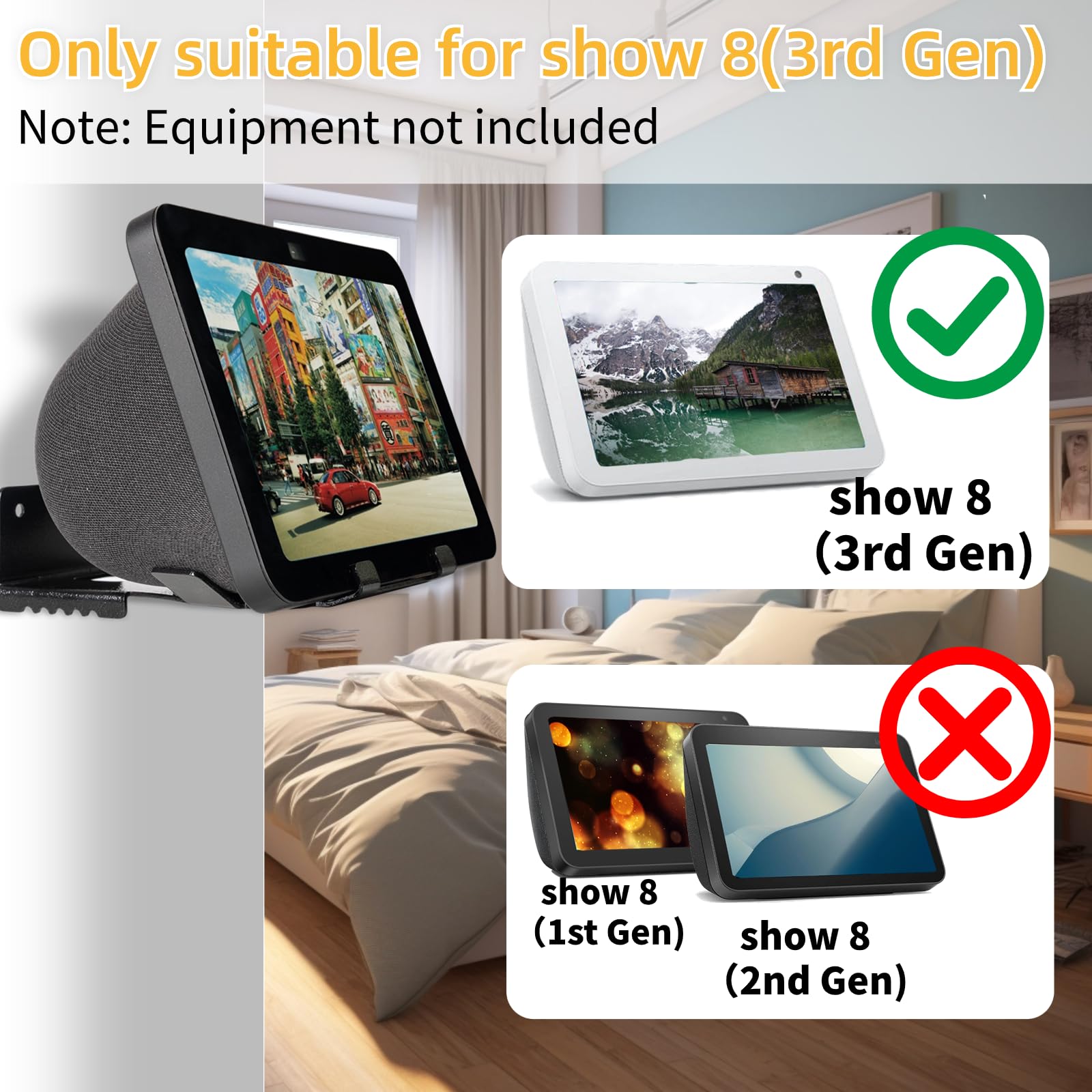 shinar echo show 8 (第3世代) 用 ウォールマウント Amazon.com: shinar Metal Wall Mount ONLY for Echo Show 8 3rd