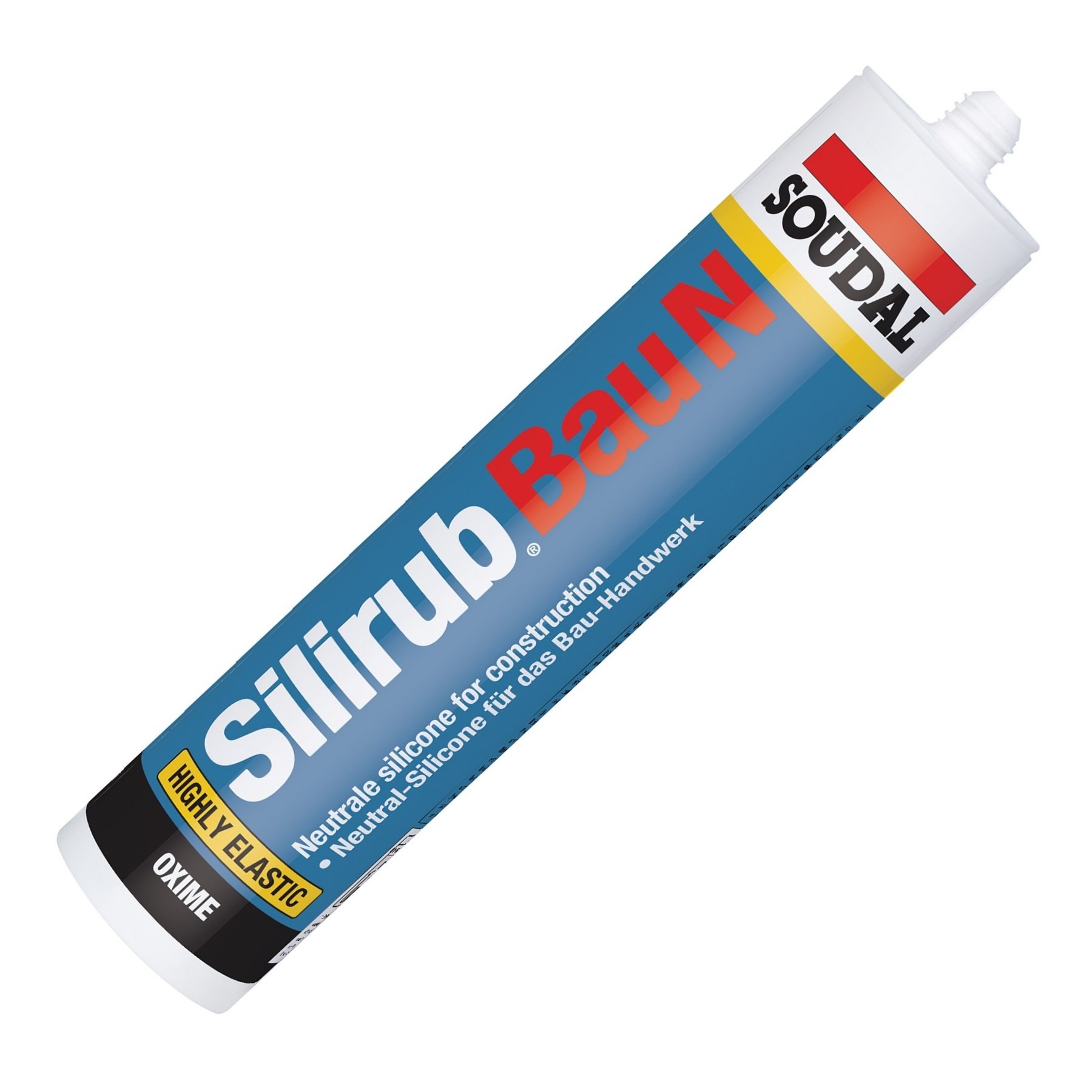 15x Soudal Silirub Bau N Bausilikon Silkon transparent 310ml + 1x Stabilo Universal Box 400x300x235 mm mit Deckel