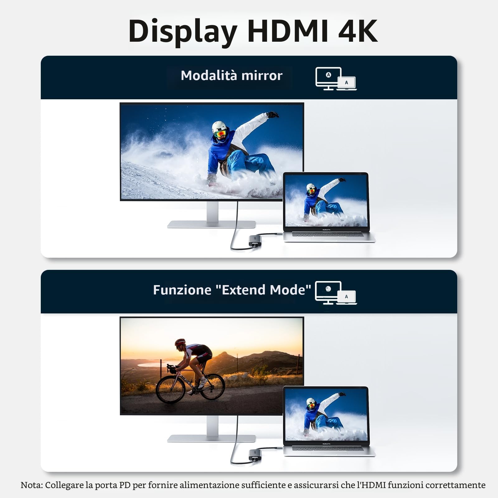 Acer Hub USB C 7 in 1, Adattatore USB C con HDMI 4K, PD 100W, Lettore Schede SD/TF, 2 USB-A 3.0 5Gbps, Adattatore multiporta USBC Hub Compatibile con iPad Pro Air, iPhone 16 Plus Pro Max, Galaxy S24