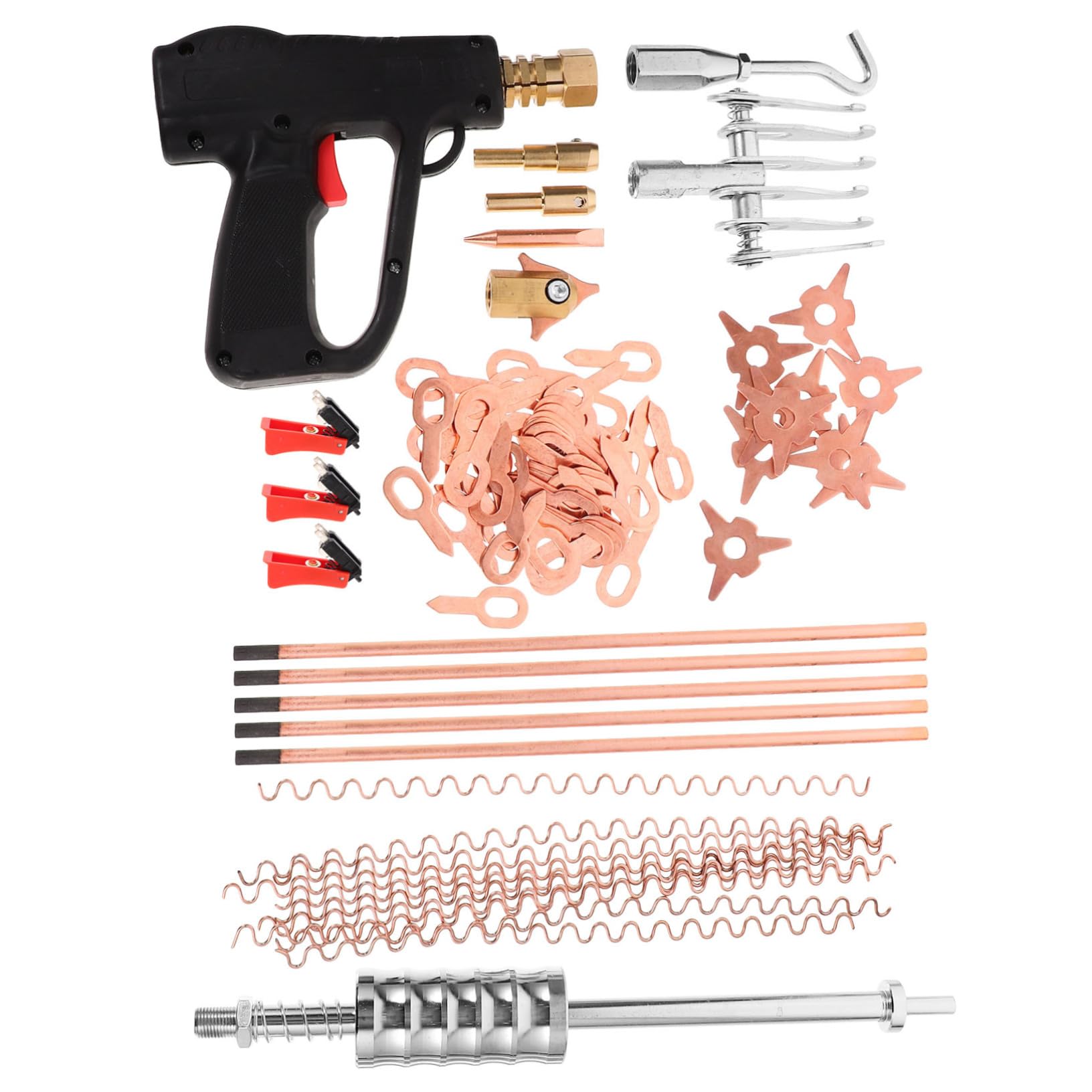 PartyKindom Kit Extractor de Abolladuras para Carrocería de Coche 86 Piezas Hierro Resistente Bricolaje Reparación Automotriz Profesional Extracción de Golpes y Pinchazos