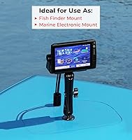 Vista 3 de Soporte de buscador de peces de aleación de aluminio con placa rectangular de bola de 1.5 pulgadas y base redonda, brazo largo de 9.1 pulgadas