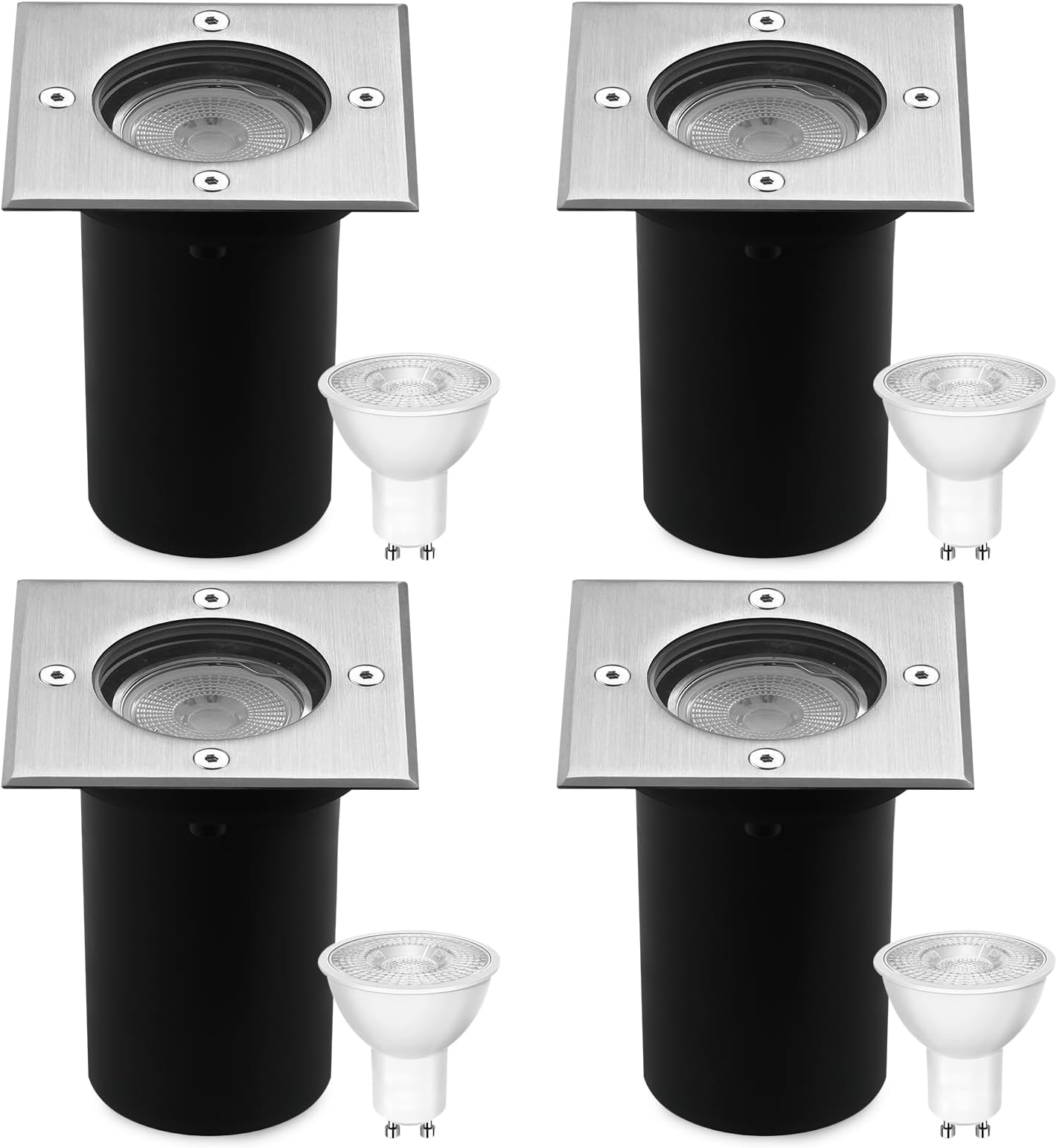 Faretti A LED Da Giardino Con Picchetto – 3W 220V IP65 – Bianco Freddo – Set Da 10 Pezzi