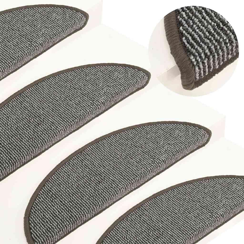 Lot de 15 tapis d'escalier gris 56 x 17 x 3 cm