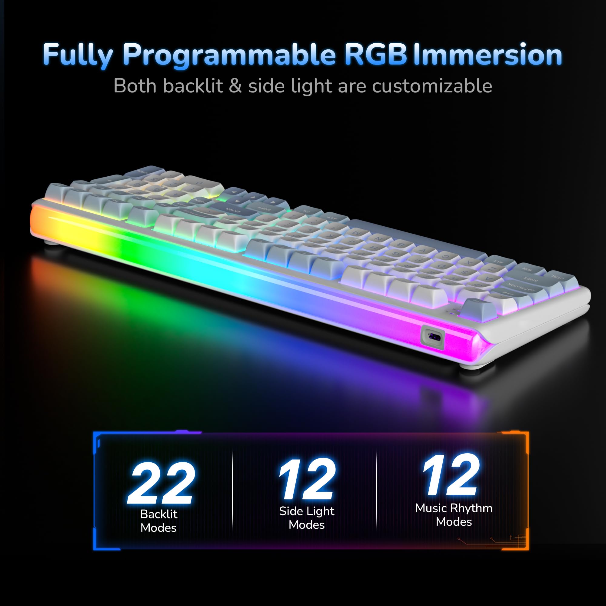 RK ROYAL KLUDGE R99 8K tastiera meccanica wireless interruttori, QWERTY