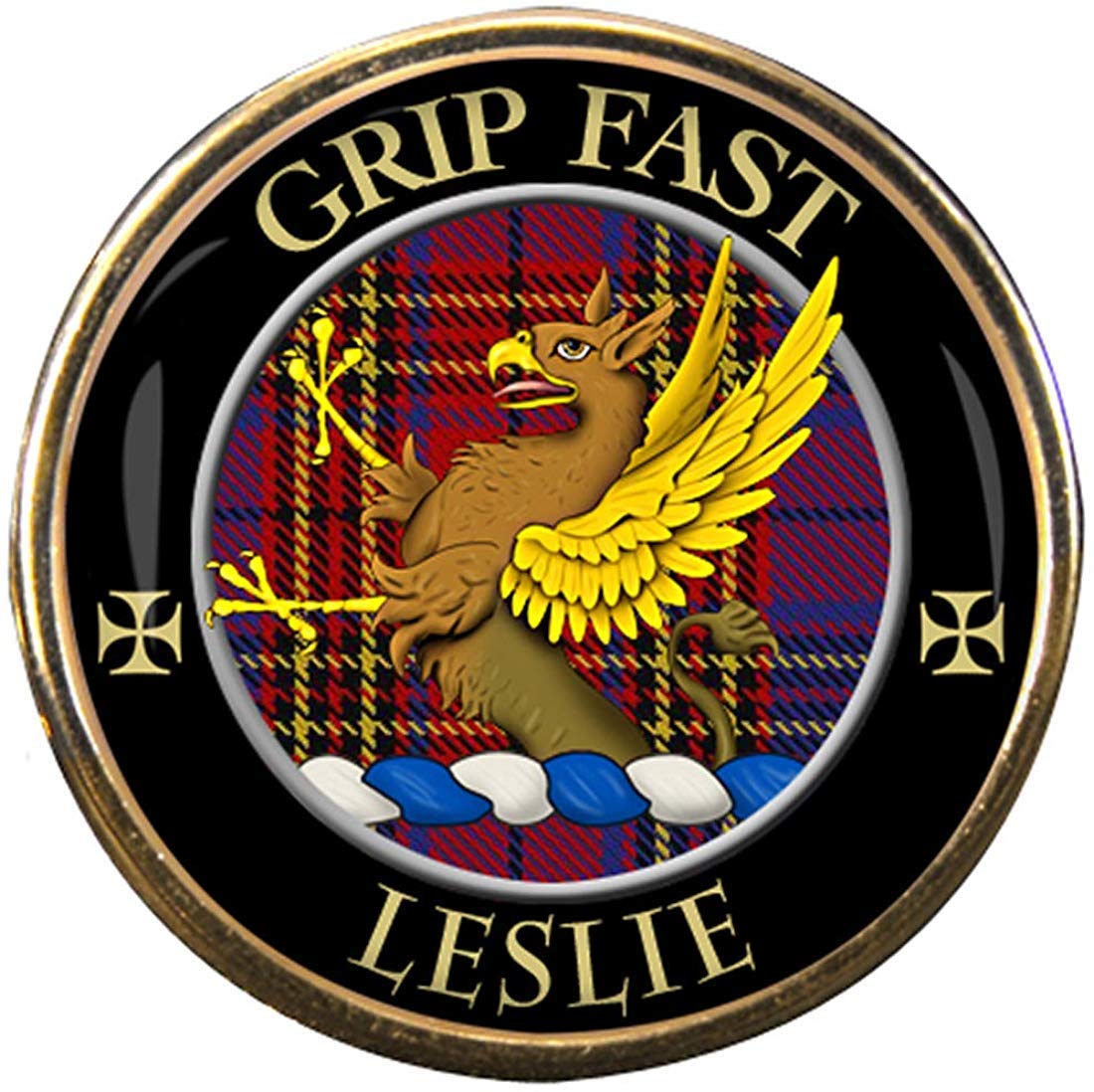 Family-Crests.com Men's Gold Leslie Scottish Clan Pin Badge