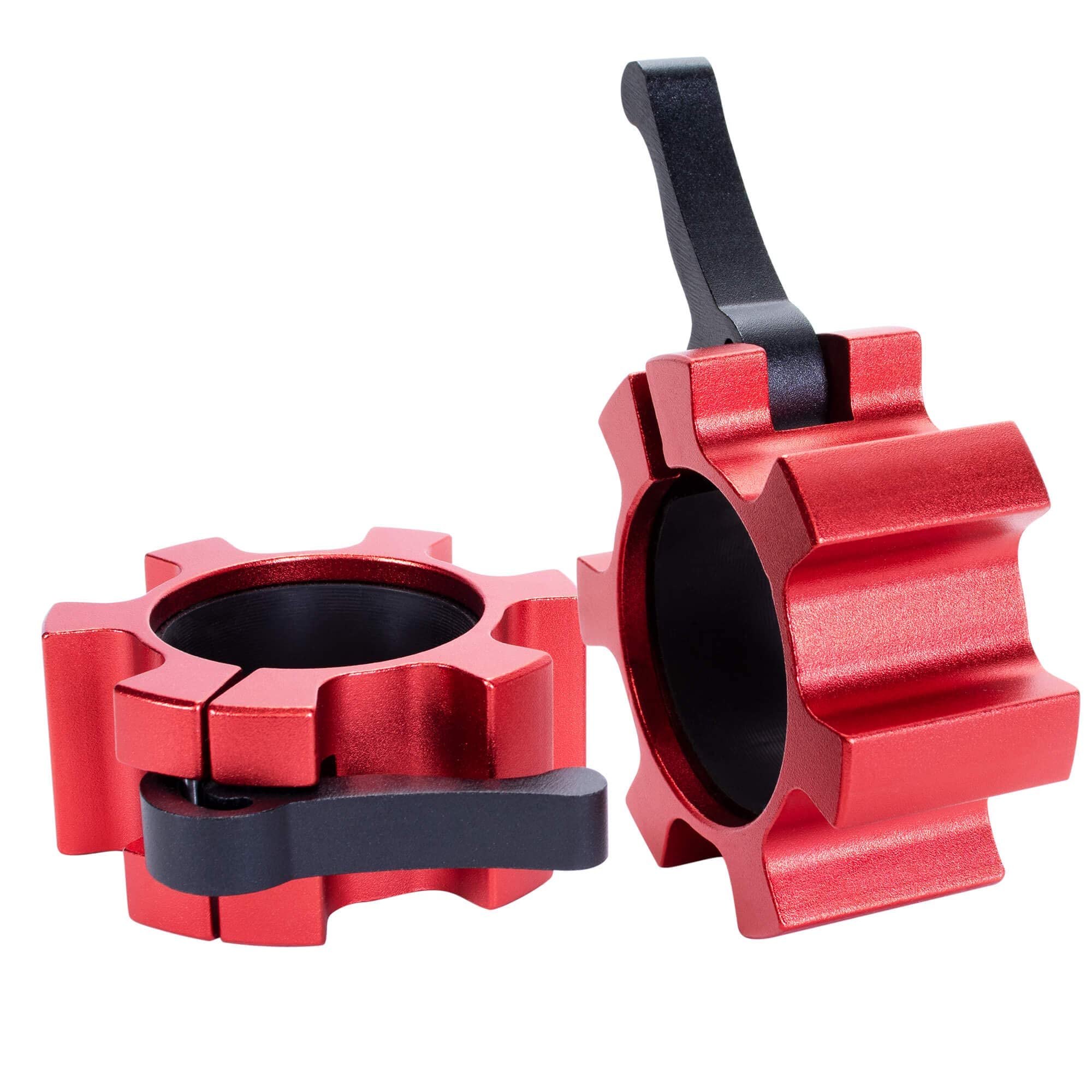 GORILLA SPORTS® Hantelverschlüsse 50/51 mm, 1 Paar, Schnellverschluss | Aluminium-Klemmen mit Gummierung und Einhandhebel für Olympia-Langhanteln, Kurzhanteln und Curlstangen, rutschfest