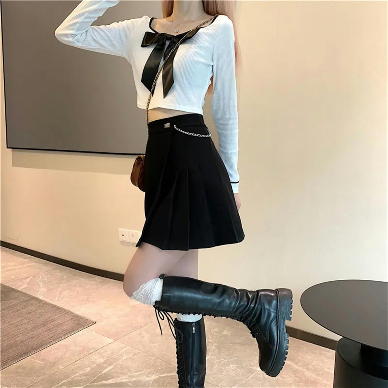 Skirt Narciarki z wysokim stanem damskie Styleall-Match Ladies A-Line szorty z rozcięciem