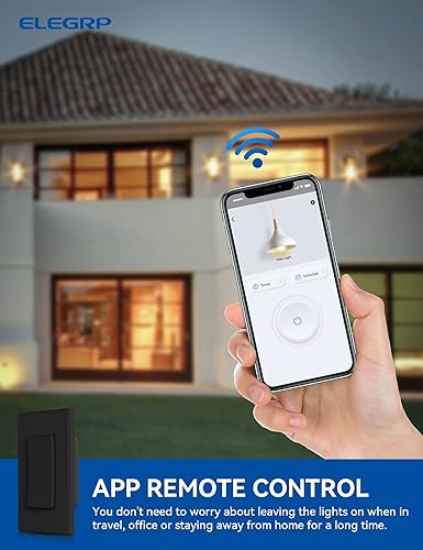 Miniatura 3 de ELEGRP Interruptor de luz inteligente, interruptor de luz Wi-Fi de 2.4 GHz compatible con Alexa y Google Assistant, requiere cable neutro, control