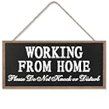 Working from Home Wood Sign Please Do Not Knock or Disturb Hanging Wood Plaque Working from Home Outdoor Decor Wooden Don't Disturb Front Door Sign for Office Clinics Law Firms Commerical Salon Use