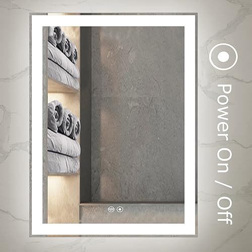 Miniatura 2 de illucid Espejo LED para baño, 22 x 28 pulgadas, luz cálidadiurna opcional retroiluminación y memoria swtich para desempañador, inastillable, uso