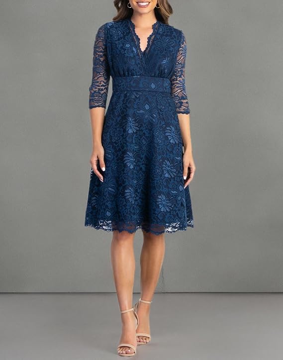 Kiyonna Women's Plus Size Special Occasion Mademoiselle Lace Cocktail Dress