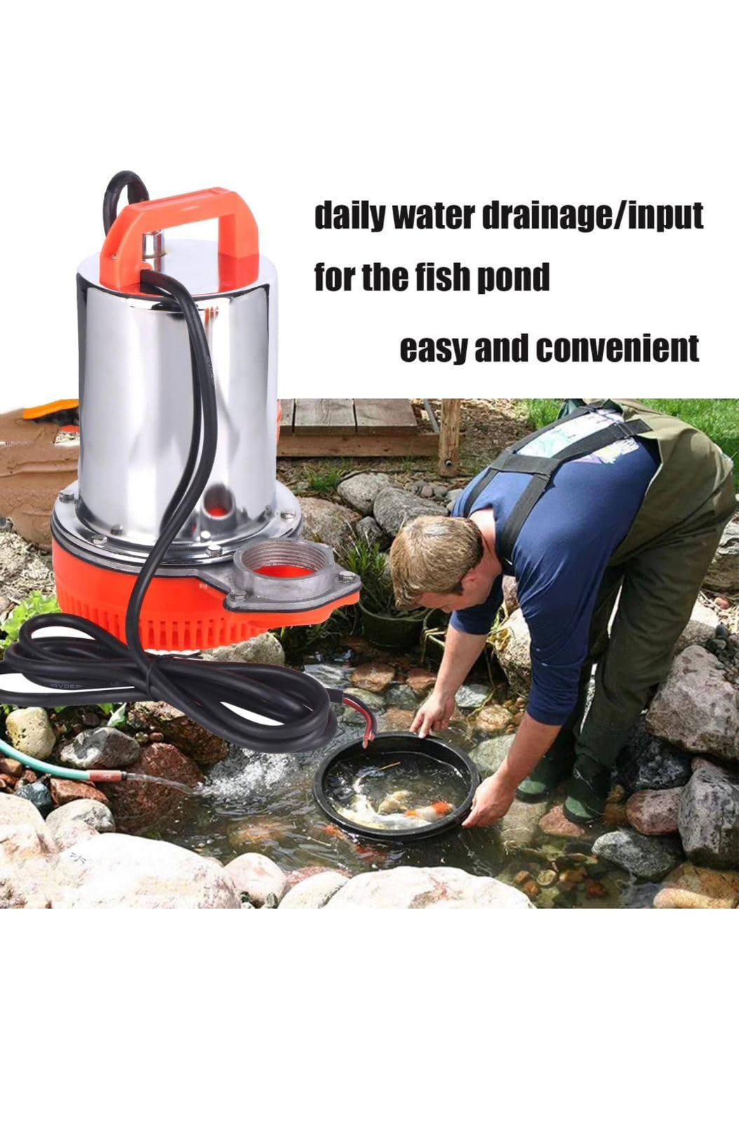 Asian Pumps 24V 220w Head 25-30 feet 2β 7000-9000 lhr Solar or Battery Operated Submersible water pump for Marine Boat, Well, Farm, Pond, Garden, Water Transport, Dewatering & Fountain 2