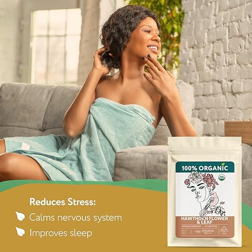 Miniatura 21 de Zhivana Organics - Té orgánico de bayas de espino blanco 16 onzas, para presión arterial alta, apoyo para la salud cardíaca y relajación