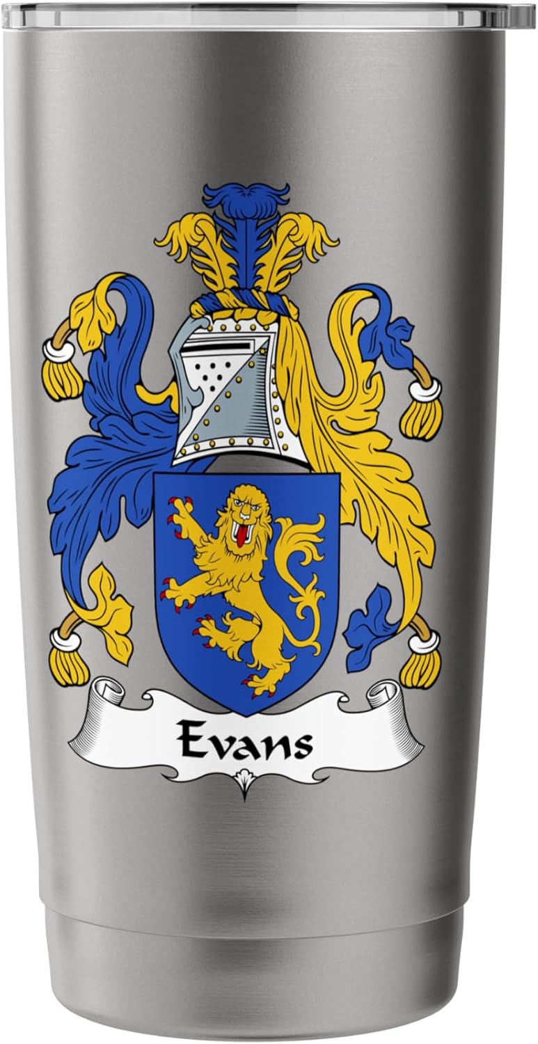 Evans Coat of Arms - Family Crest Stainless Steel Insulated Tumbler image 3