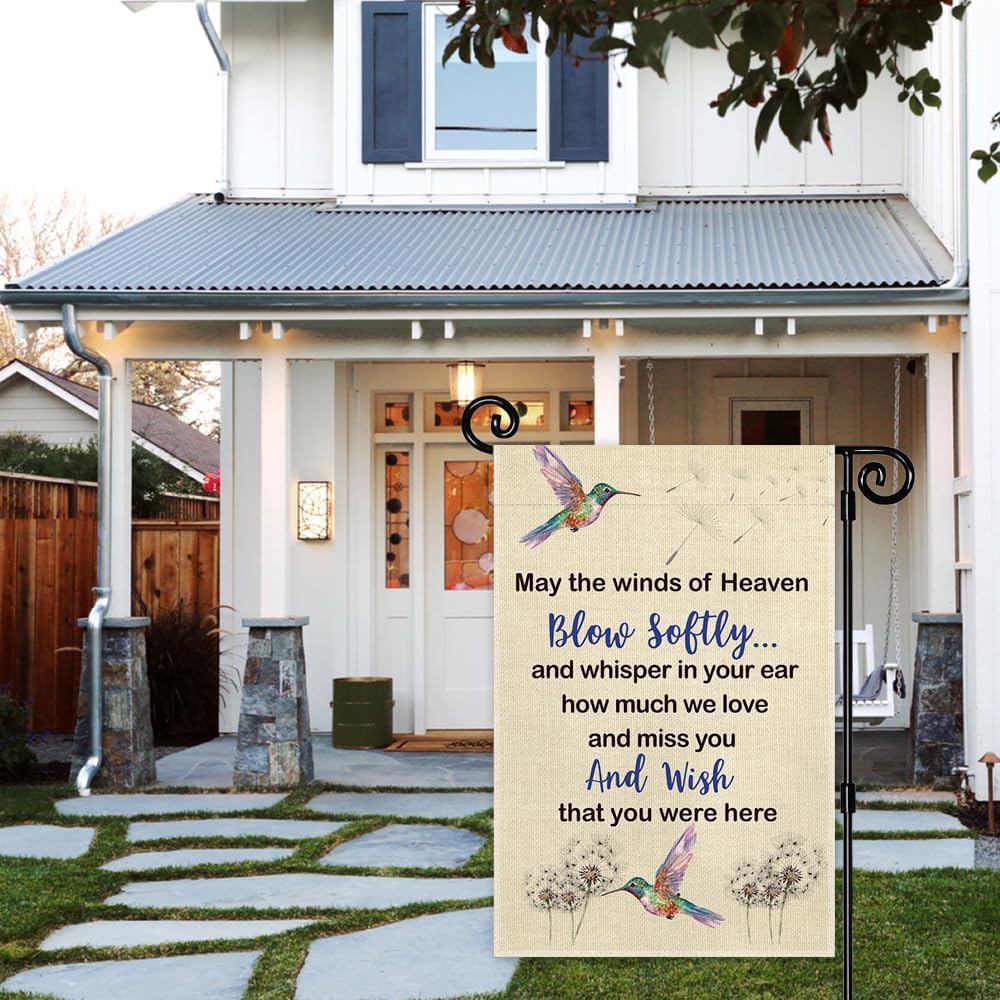 Heavenly Love and Miss You Garden Flag, 12 x 18 Inch Double Sided Yard Flags Banner For Yard Patio Lawn, Remembrance Sympathy Decorations Flags, Compassion Gifts for Families Friends - Image 5
