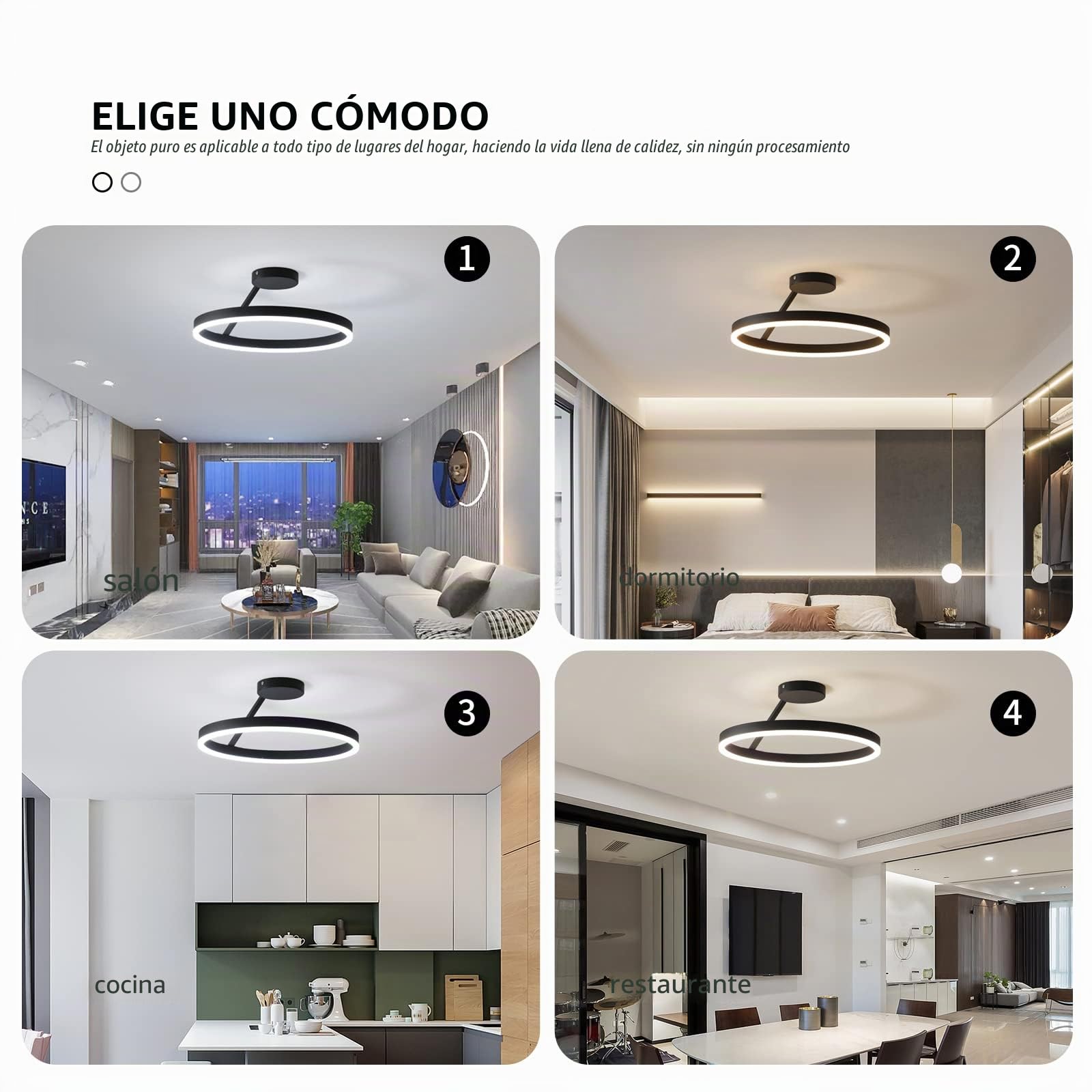 Luz de techo LED moderna para restaurante, diseño nórdico, Simple, círculo, negro, montaje empotrado, luz de techo, dormitorio, cocina, iluminación del hogar