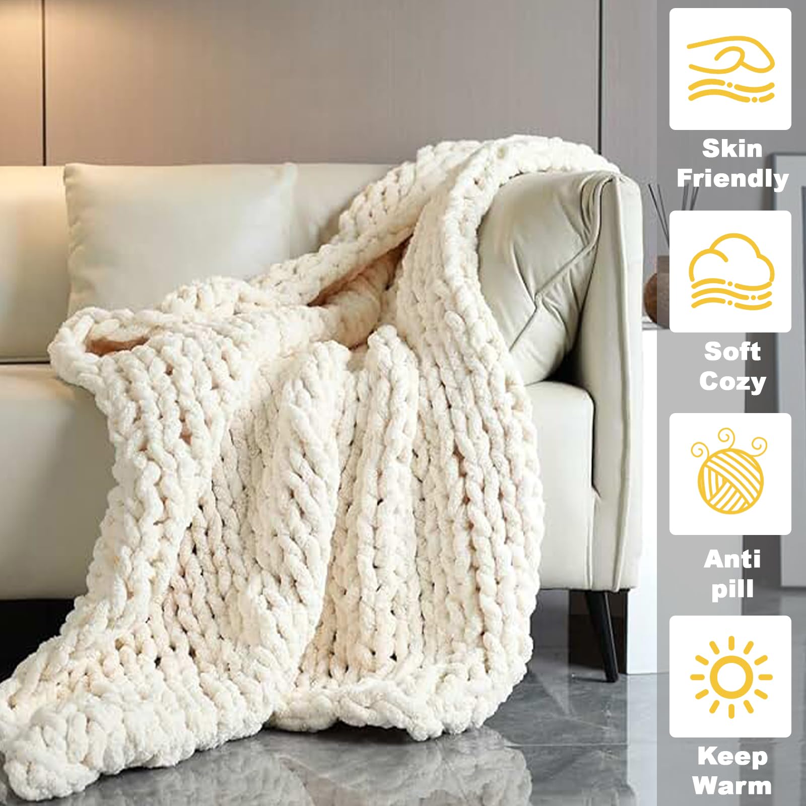 Lana Grossa POFIBO Per Lavori A Maglia, 500g (2x250g), Morbida E Soffice, Ideale Per Coperte E Borse Fai-da-te, XXL, Colore A Scelta - 5