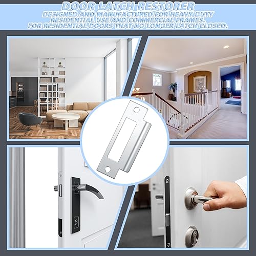 Miniatura 5 de Tandefio 4 piezas 4-78 pulgadas placa universal de huelga de puerta en T placa de huelga de puerta placa de bloqueo placa trasera de puerta con