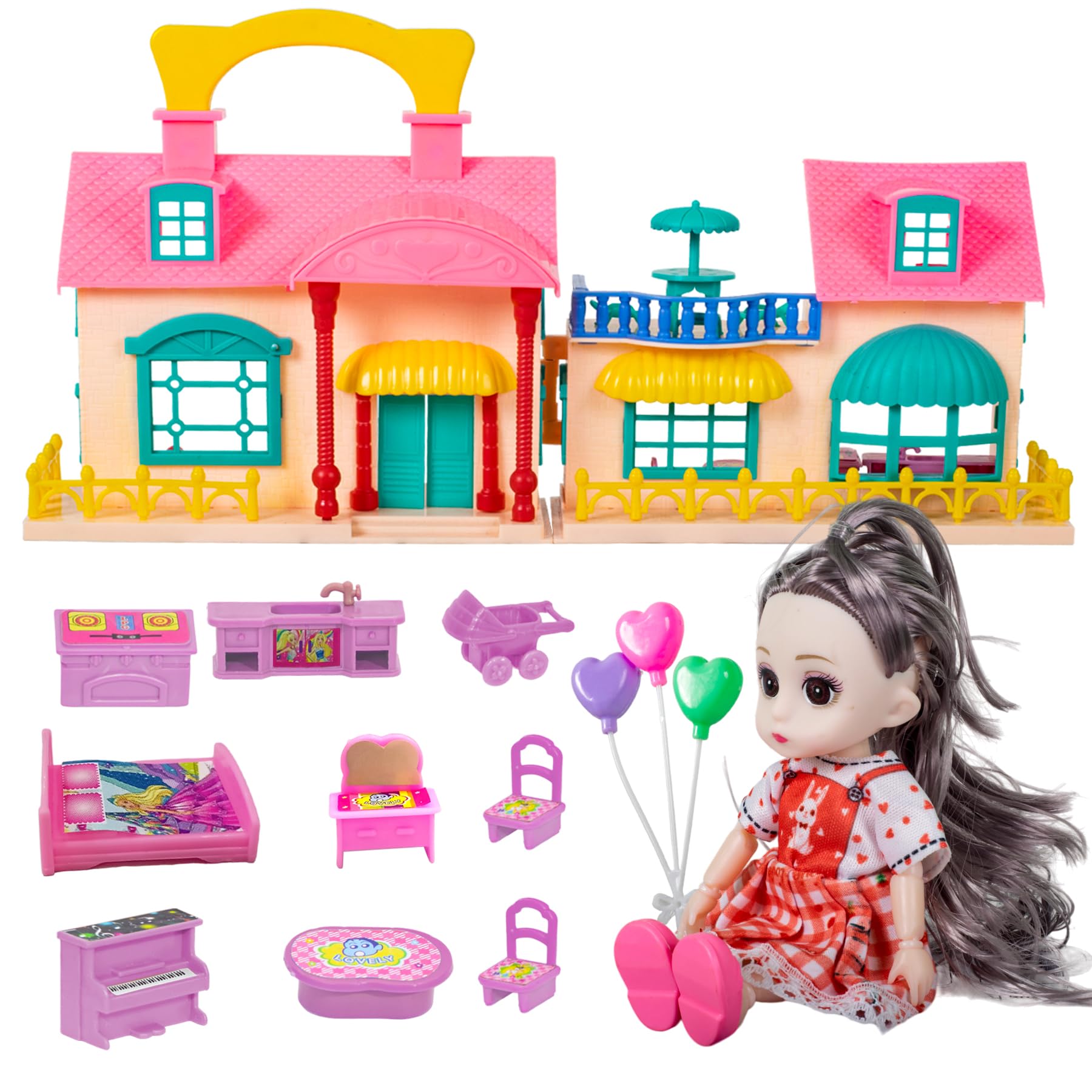 WISHKEY Doll House Combo for Kids, Doll House Set with Doll and Accessories, Role Play Set Dolls House for Girls, Doll with Movable Joints, Made in India, Multicolor, 3+ Years (Pack of 1) (B0D73V4P62) Amazon Price History, Amazon Price Tracker
