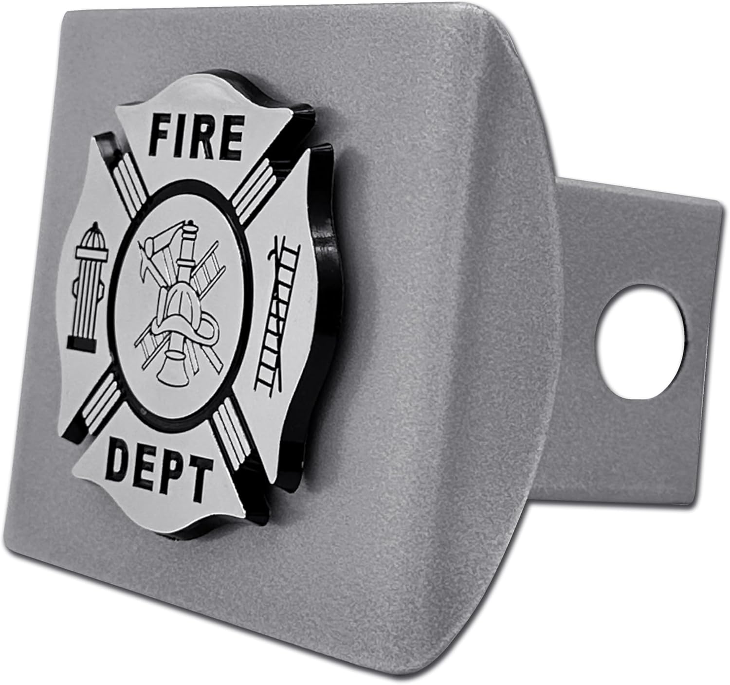 Elektroplate Fire Department Maltese Cross All Metal Brushed Chrome Hitch Cover for Trucks and SUVs | Fits Standard 2" Trailer Hitch Receivers | Premium Weatherproof