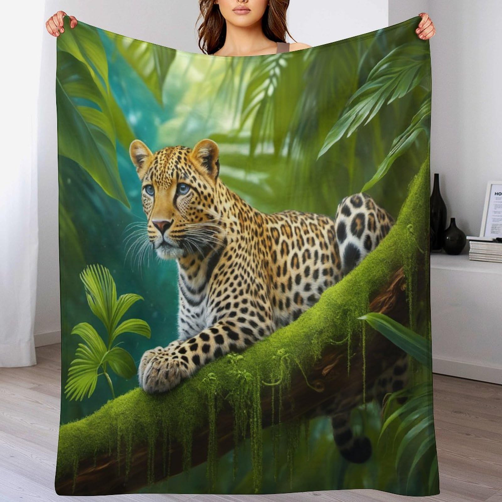 Couverture de canapé guépard en flannel contre le froid du salon