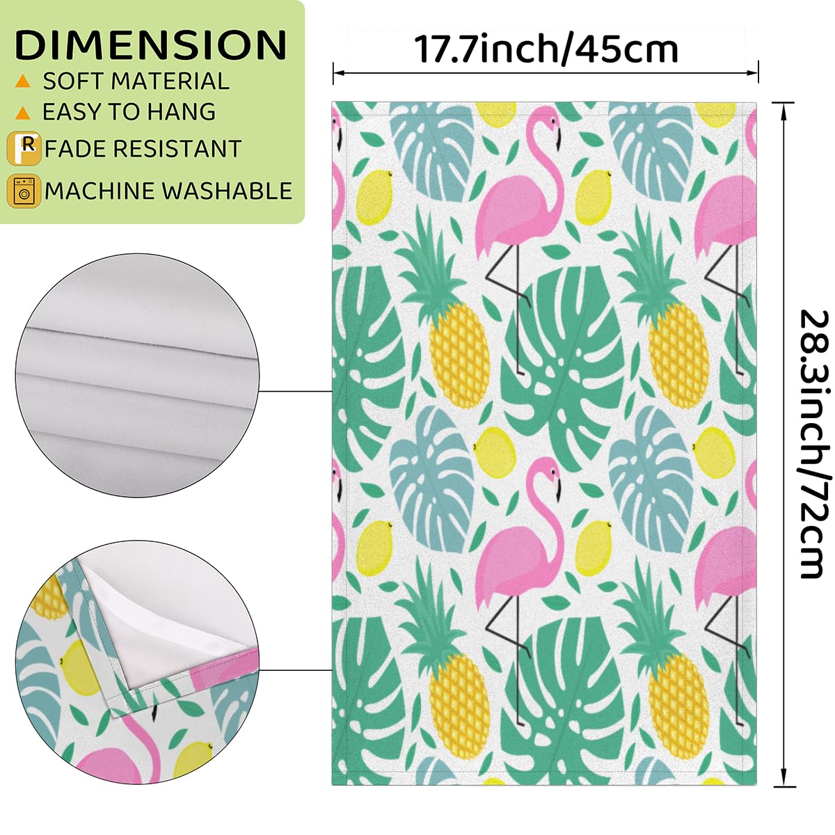 YEAMLTE Torchon Cuisine de Flamant, 2 PCS Torchons de Cuisine, 40×60cm Torchons Vaisselle d'été, Torchon Vaisselle avec Flamant pour Cuisine, Salle de Bain, Maison, Décoration (B